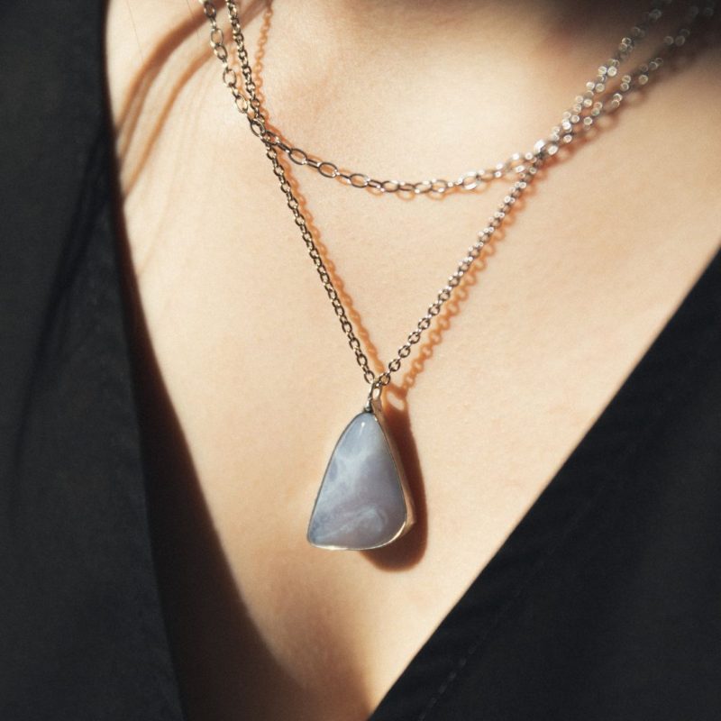 náhrdelník chalcedon - Oceán